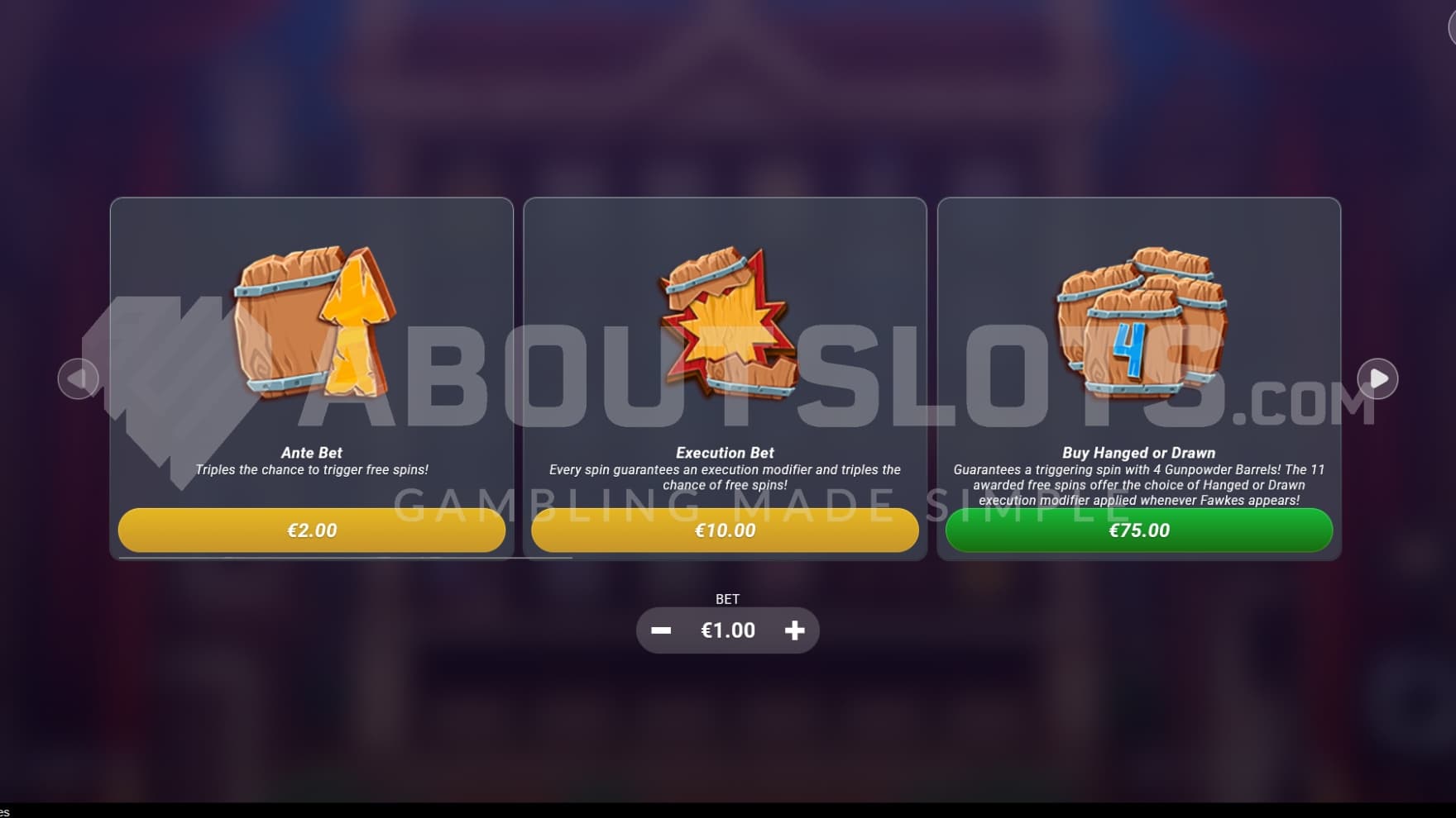 There are many different Feature Buy options to help you trigger the many bonuses