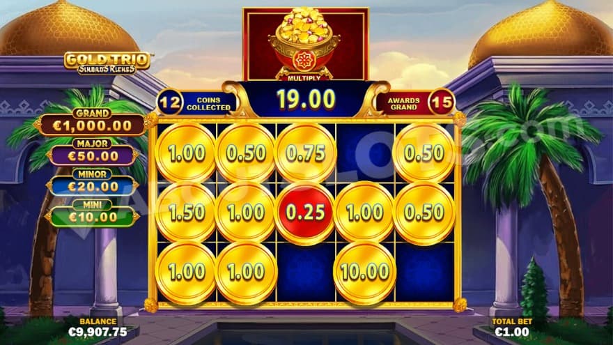 Gold Trio Respins with coin symbols on the reels.