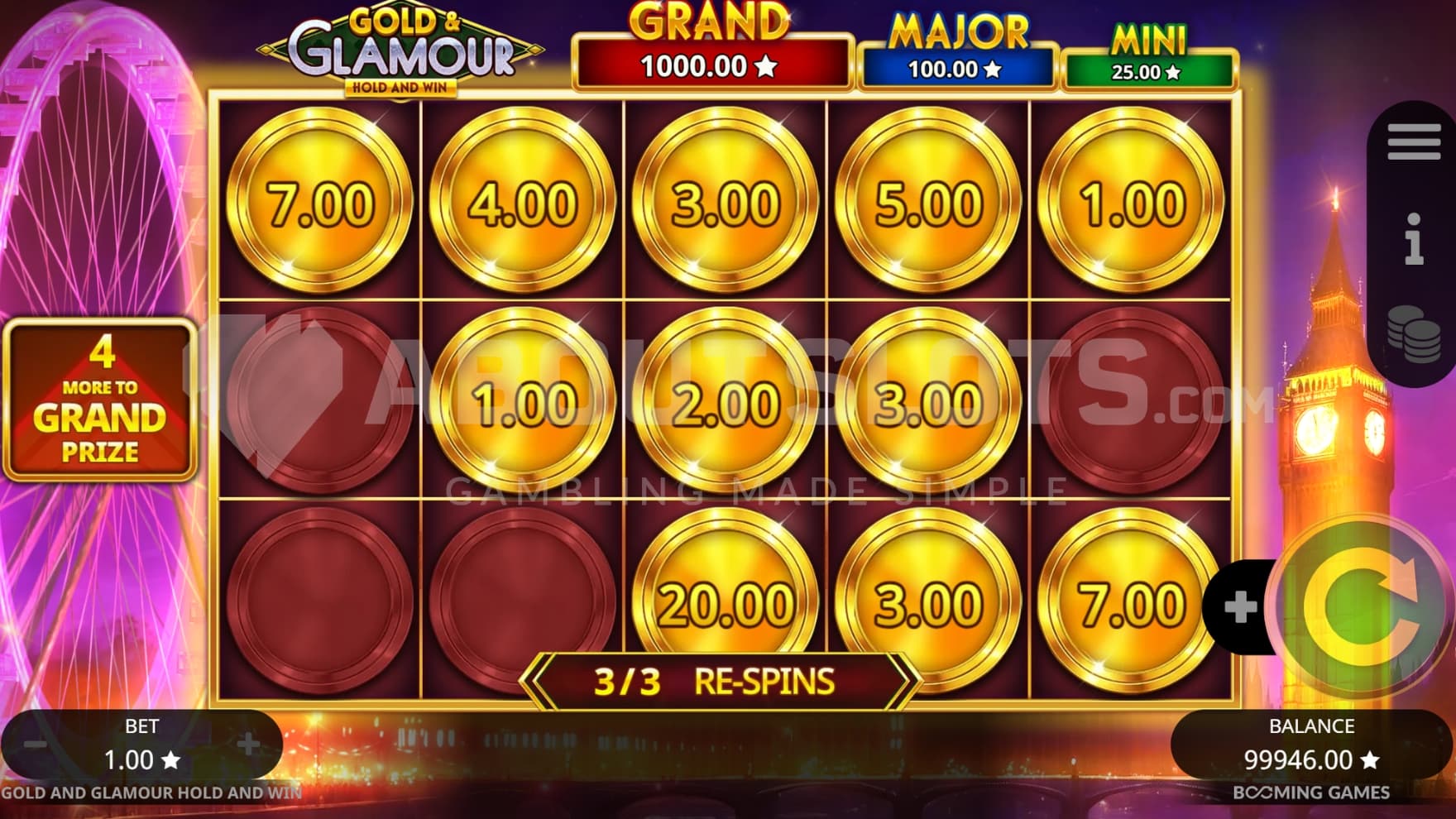 4 more Cash Symbols to Grand Prize