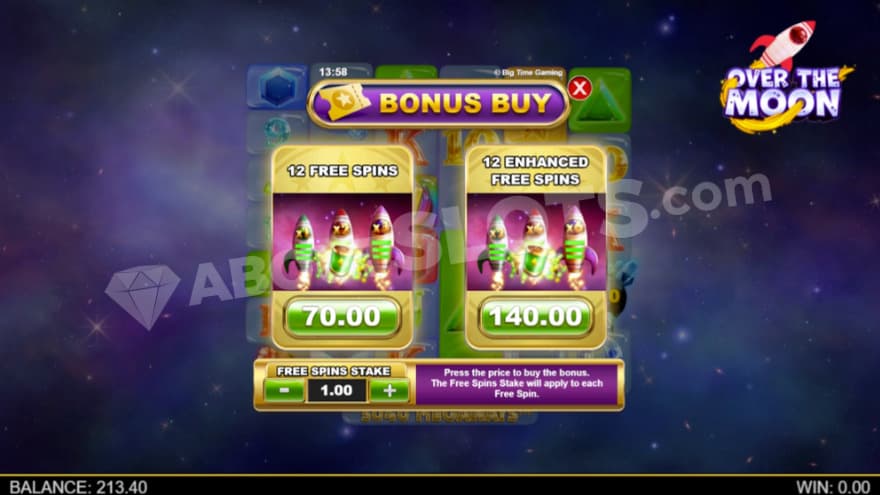 Bonus Buy feature with two options to choose from.