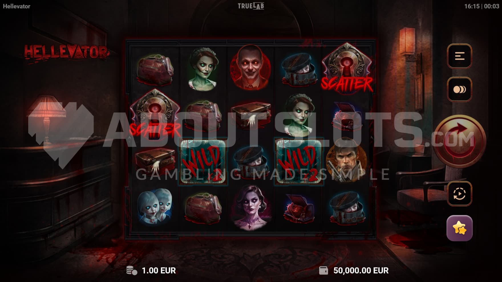 The base game is set in the lobby of the hotel, with ghosts creeping around, ready to jump scare