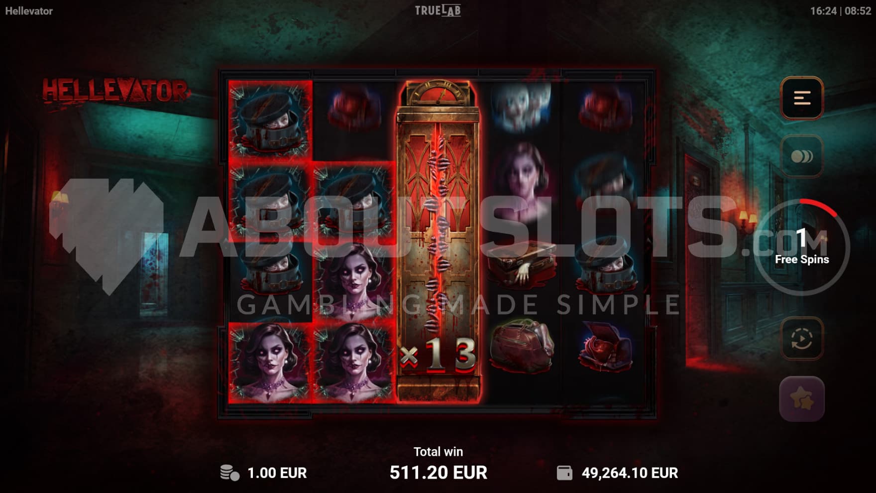 During the Hellevator Spins, the Hellevator remains sticky and keeps on stacking multipliers