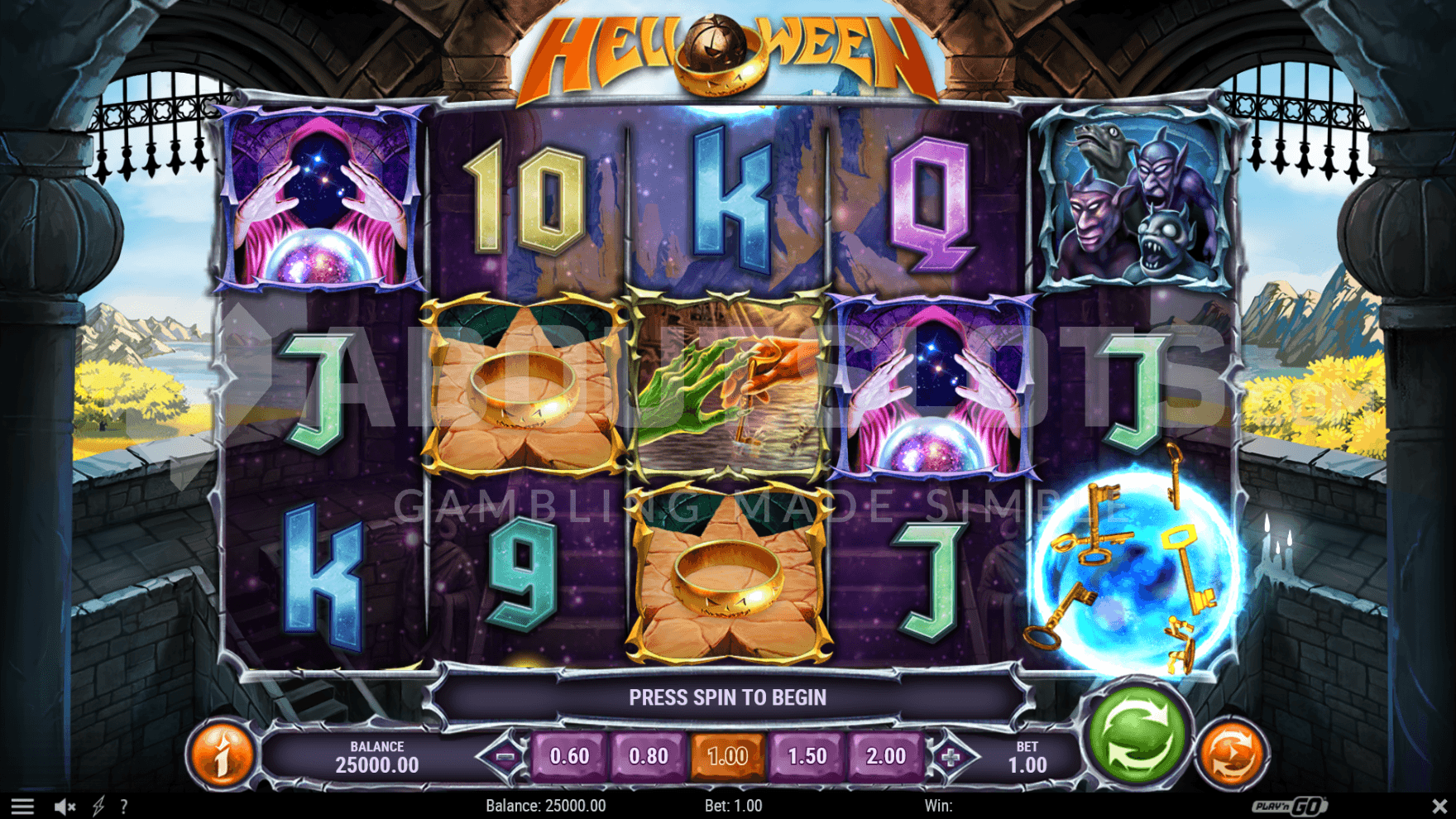 The base game is set in a fantasy land with magical creatures on the reels