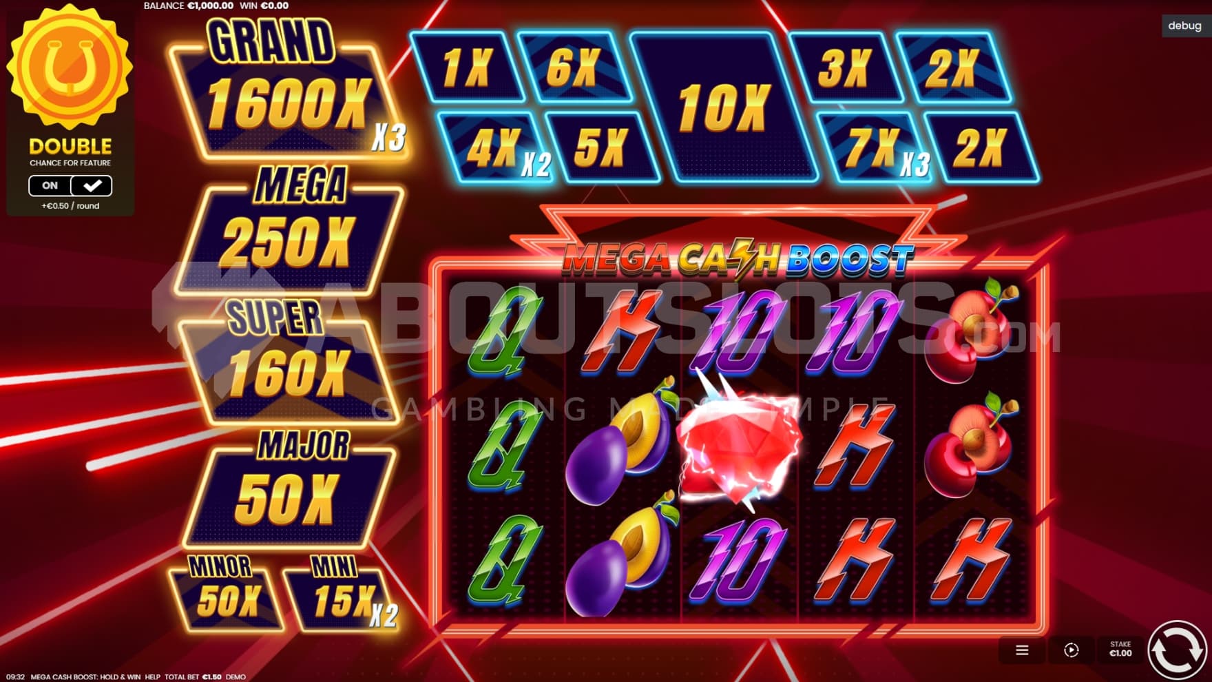 Jackpots on the left