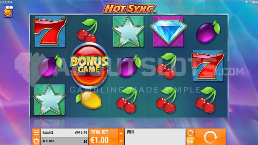 Base game with one scatter symbol on the second reel.