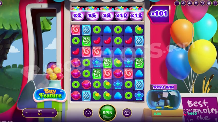 Base game where you can see colorful balloons to the right.