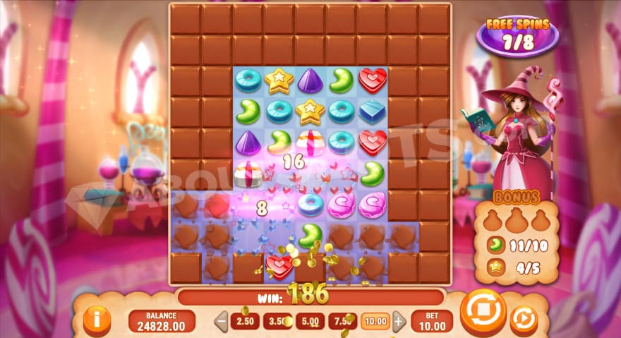 Bonus game with 1 free spin left.