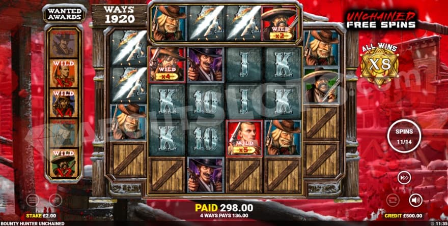 A screenshot from the Unchained Free Spins
