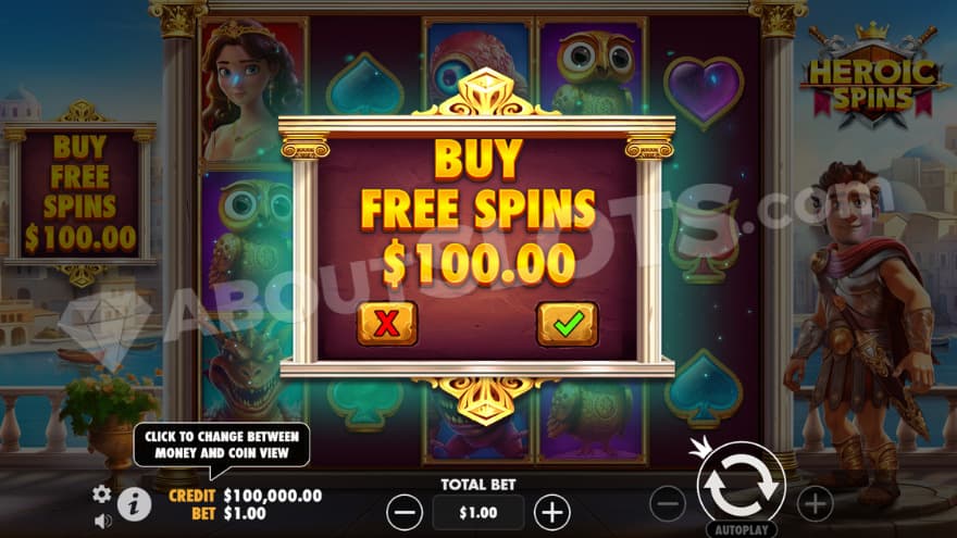 Bonus Buy feature with one option to choose from.