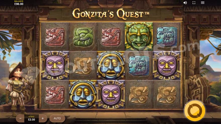 Base game with Gonzita to the left of the reels.
