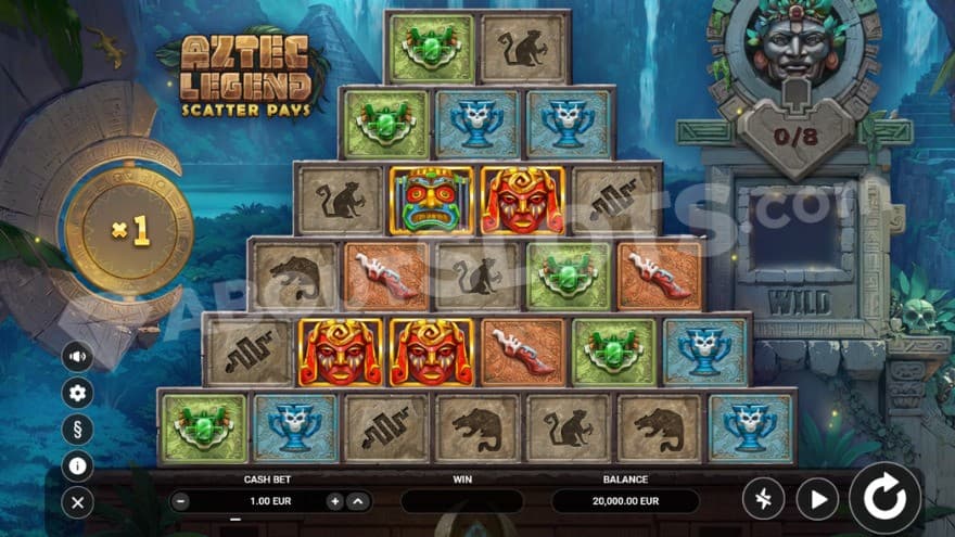 Base game where the reel setup is shaped like a pyramid.