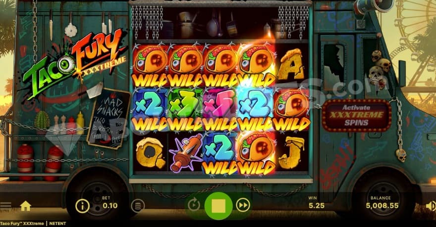 Wild Explosions taking place where many wilds can be seen on the reels.
