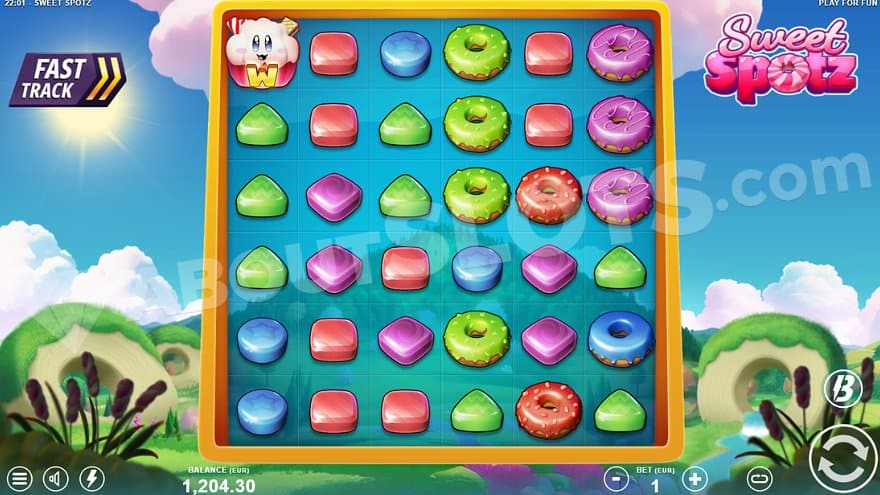 Six reels with sweet symbols.