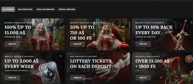 Promotions at Spades Queen.