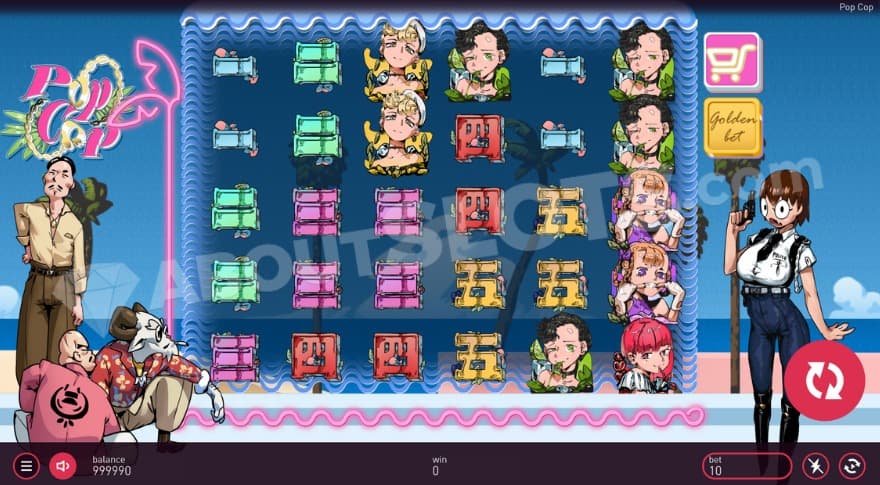 Base game where you can see the cop to the right.