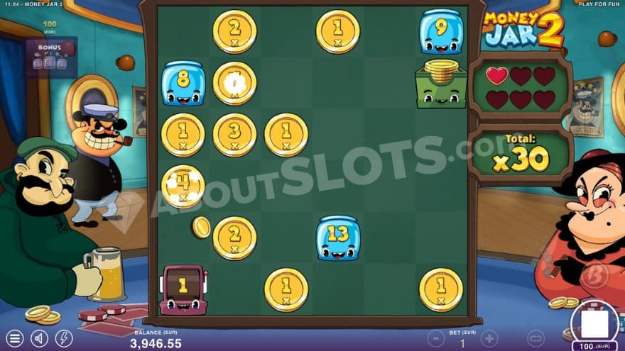 Coin Bonus game with one life left.