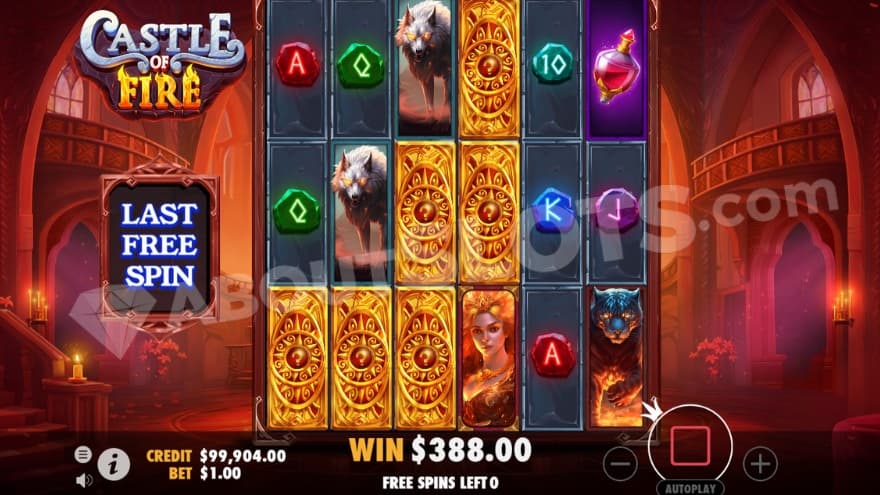 Mystery symbols on the reels during bonus game.
