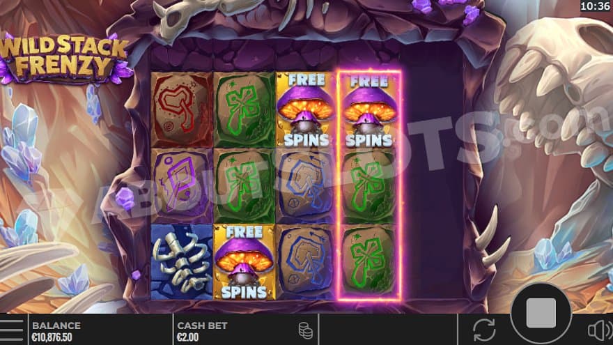 Scatter Symbols on reels 2, 3, and 4 trigger the Free Spins.