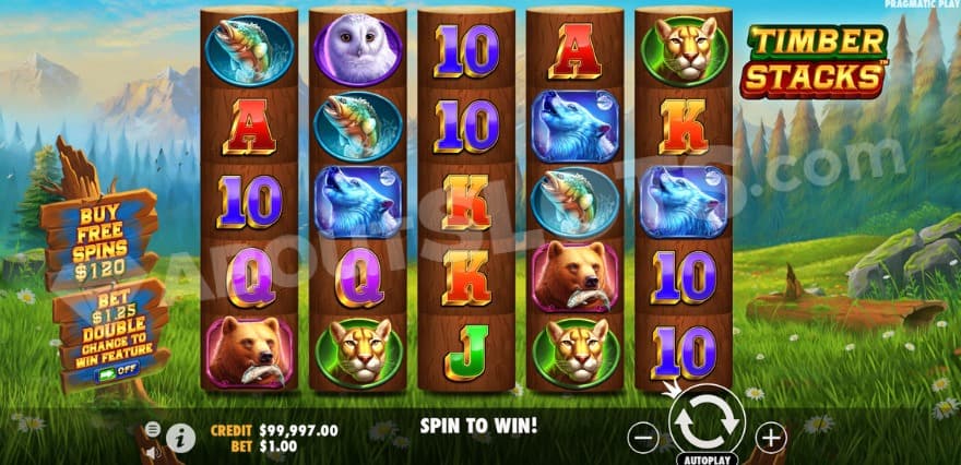 Base game where you can see a green nature in the background.