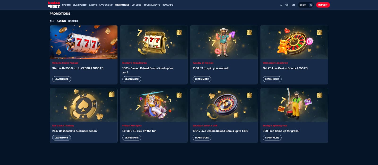 Cosmobet promotions page displaying free spins offers, crypto cashback, and weekend casino rewards