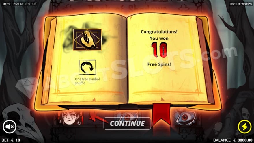 An image of the Symbol Pick before the Free Spins.