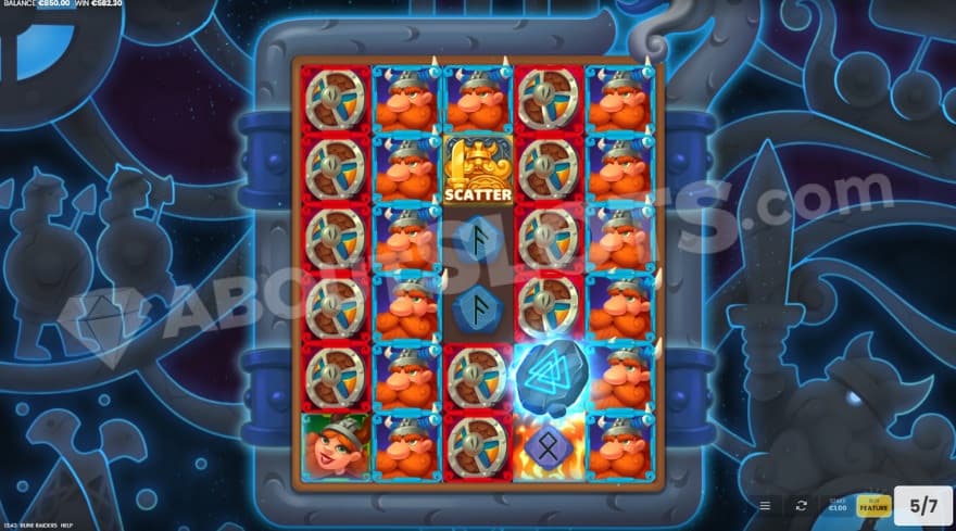 Free Spins bonus game with a wild symbol on the fourth reel.