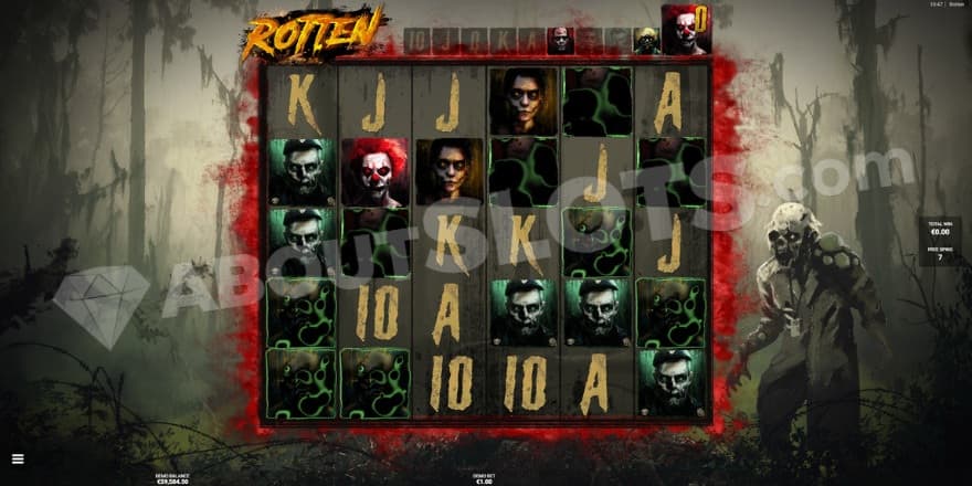 A zombie is standing in the foggy forest.