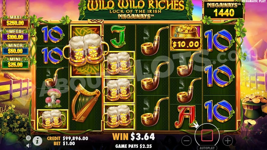 A $3.64 win on a free spin.