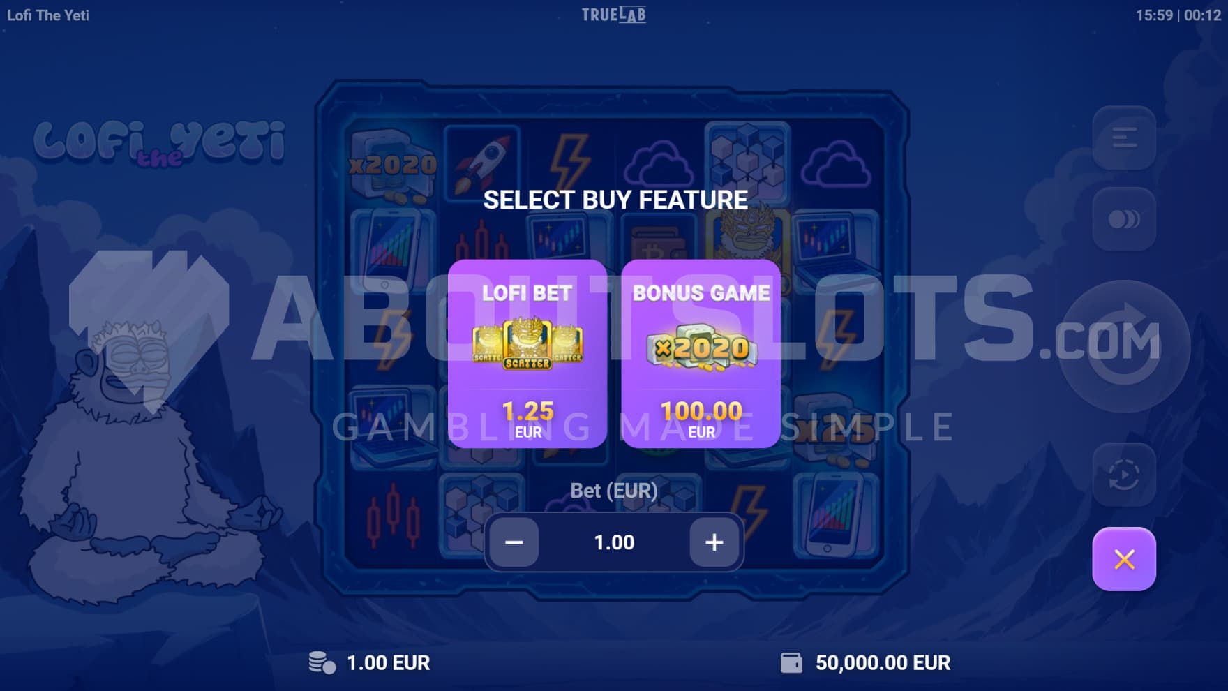 There is one Feature Buy and one Ante Bet option for you to partake in