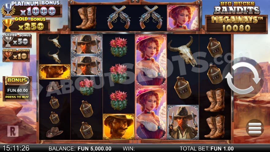Base game with four different bonuses presented on the left.