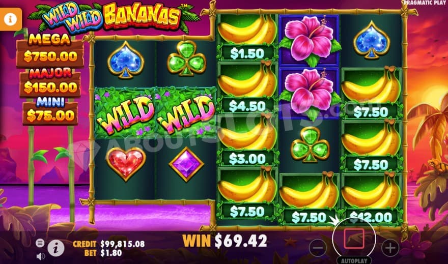 A money symbol bonanza where many money symbols landed together withe the collecting wild symbols.