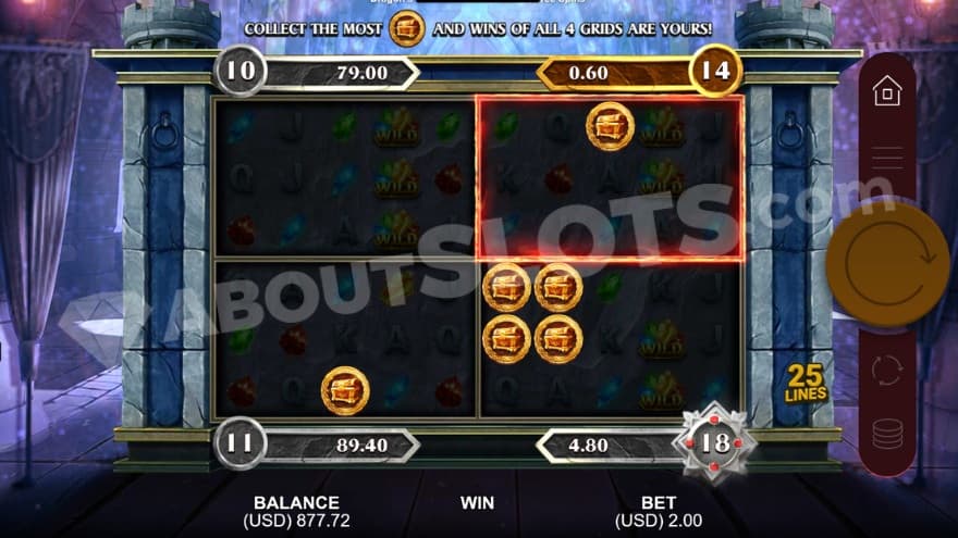 Link and win feature with four screens presented.