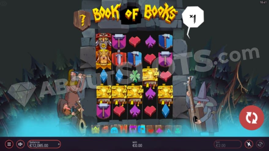 The reels are expanded to 5 rows tall in the free spins.