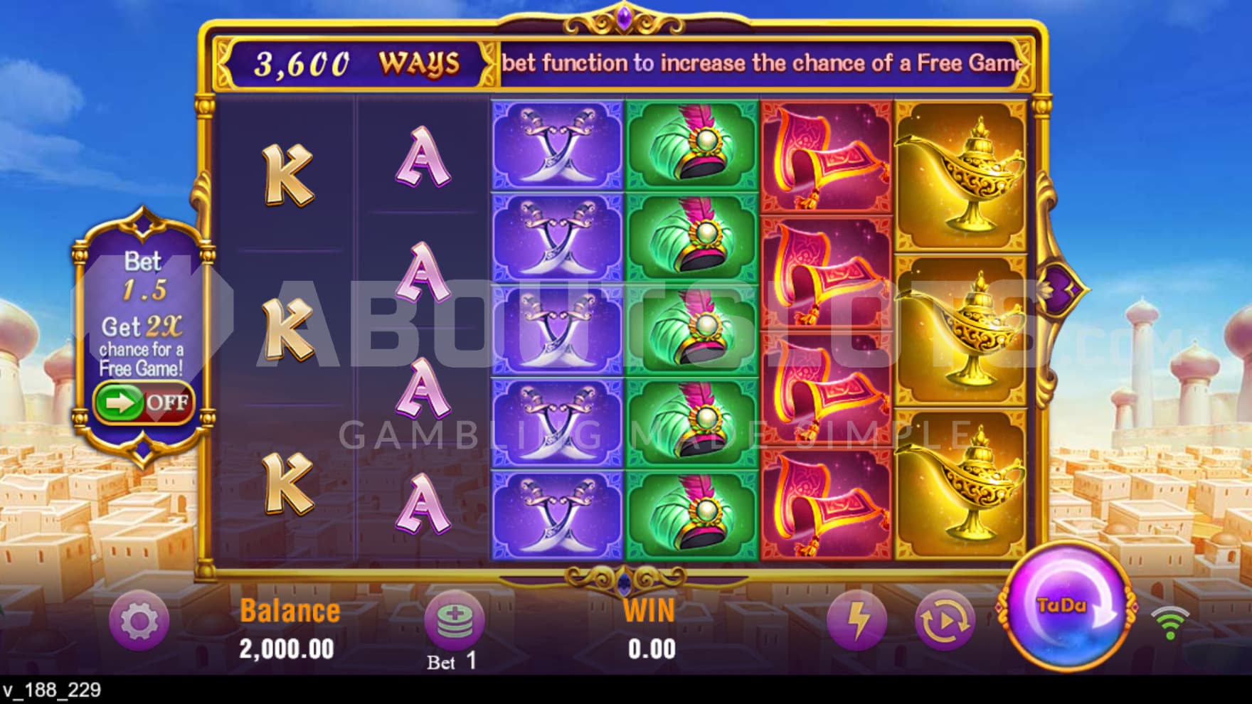 From the view of the playing grid you can see the city of Agrabah in the background