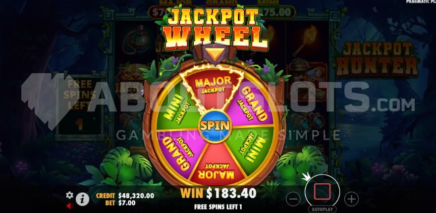 A screenshot of the Jackpot Wheel