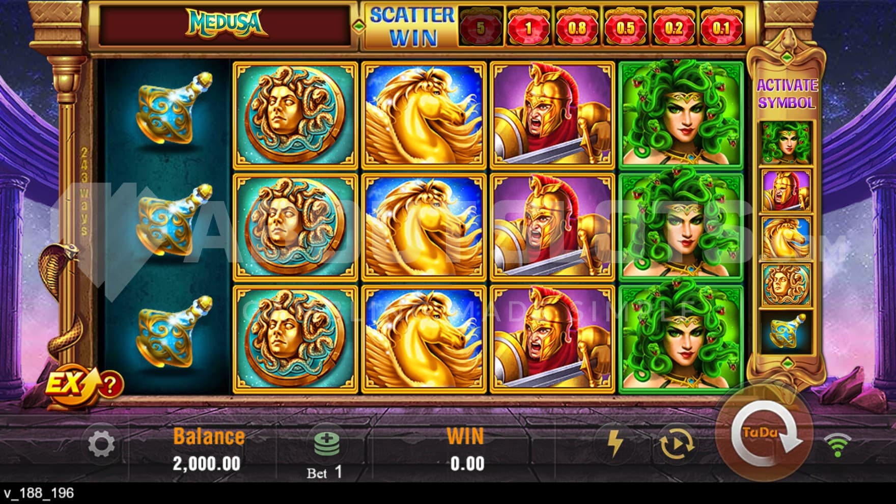 The base game playing grid where some of the active symbols have turned golden