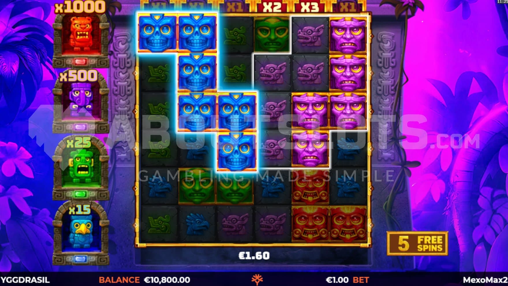 5 Free Spins left