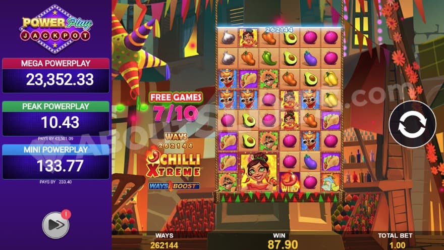 An image of the Free Spins view