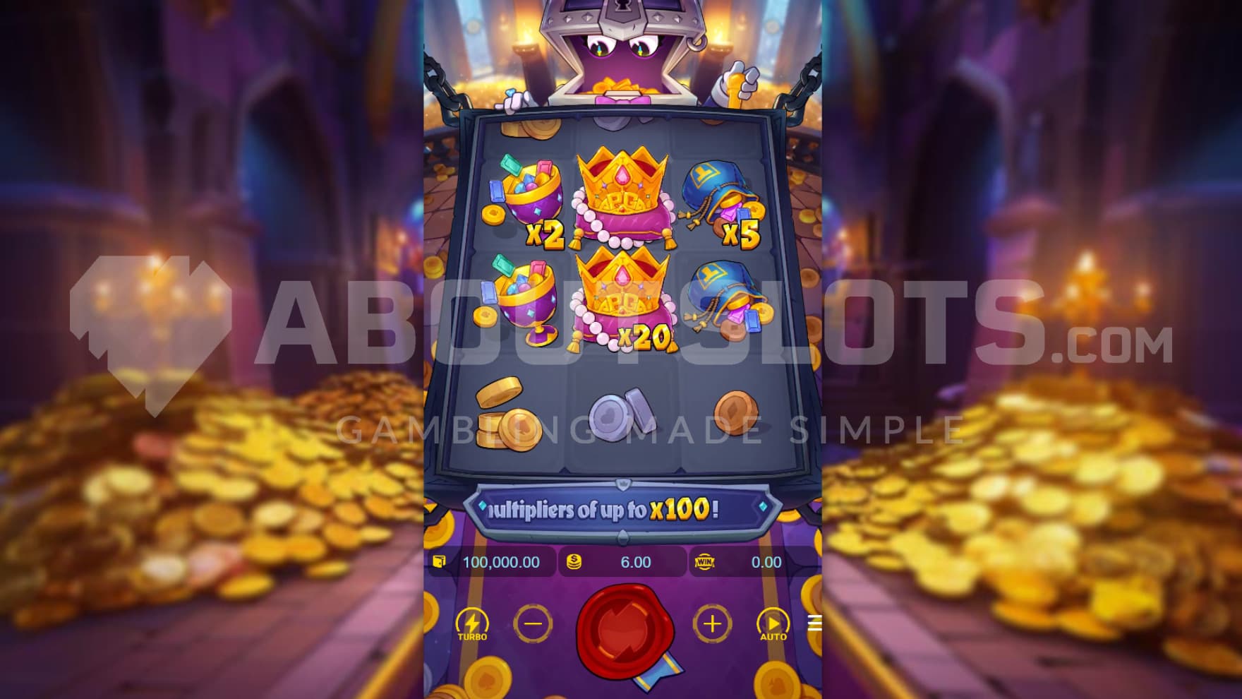 piles of gold in background