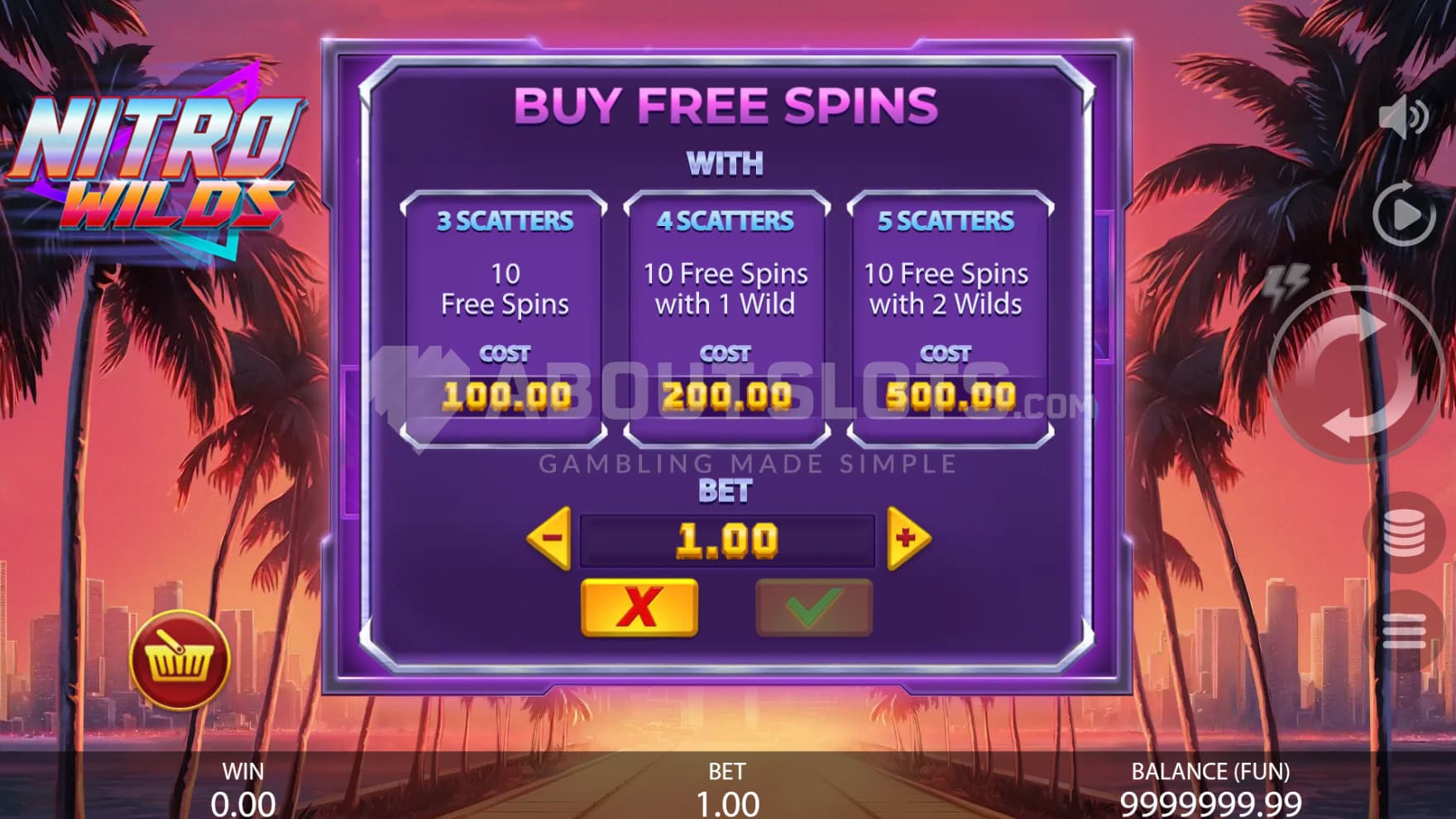 The difference Feature Buy options allow you to start the bonus game with additional Wilds
