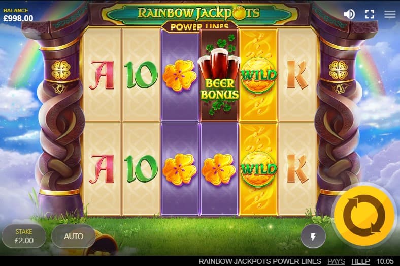 Rainbow Jackpots Power Lines Gameplay