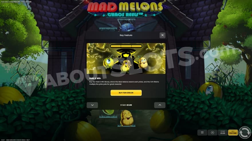 Bonus buy feature with an option to access the Hold and Win feature directly.