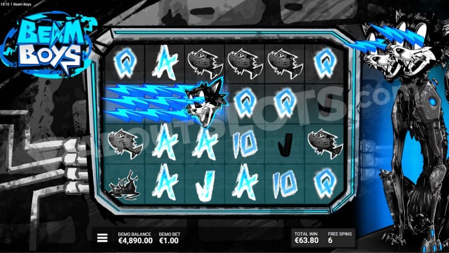 Free Spins bonus game with an activated wild symbol.