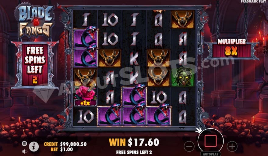 Free Spins feature with a 8X win multiplier.