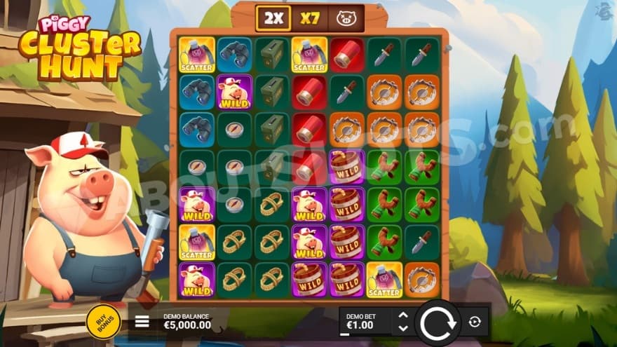 Base game where you can see the pig to the left wearing a trucker hat.