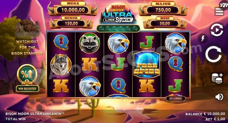 Base game where you can see the Jackpots above the reels.