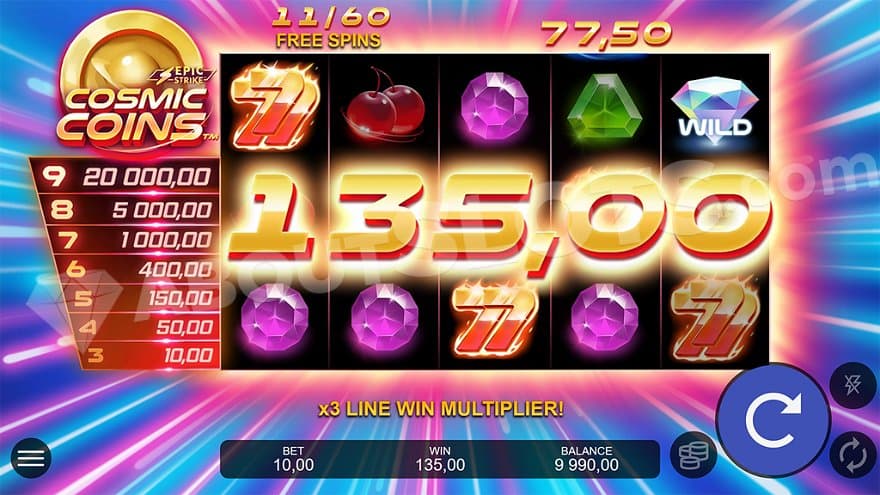 A 13.5X win in the Free spins. 