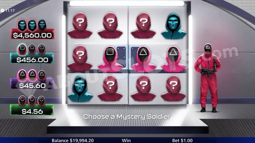 Lucky Jackpot round where the four jackpots are shown to the left.
