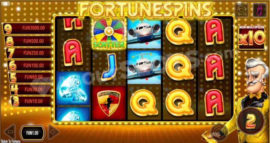 Fortune Spins with a 10X win multiplier.