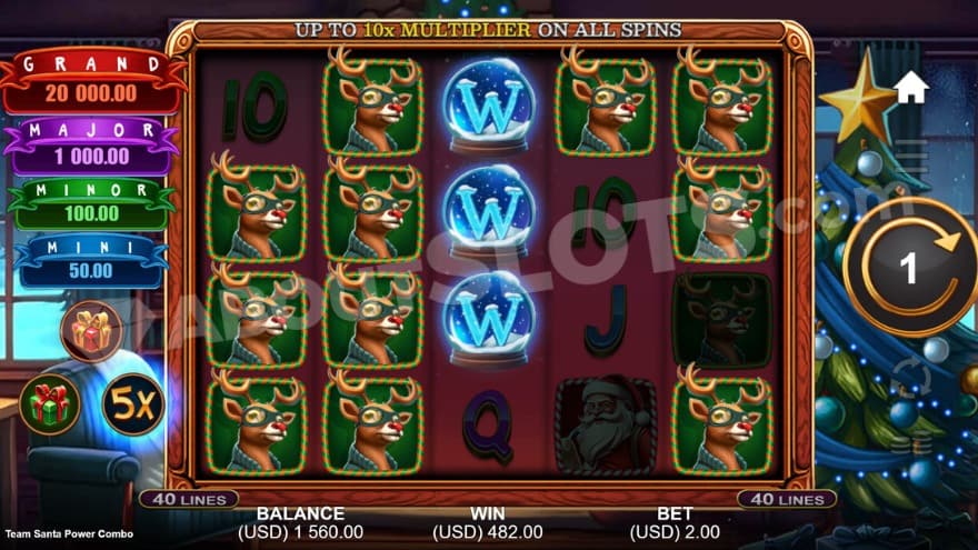 A screenshot of the Free Spins with Line Win Multiplier